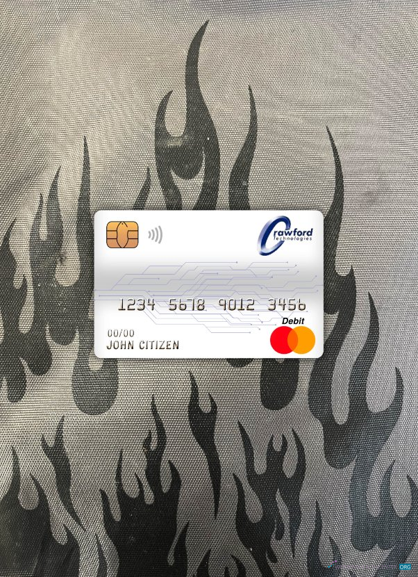 Download Canada Crawfordtech bank master debit card photolook front Photoshop template